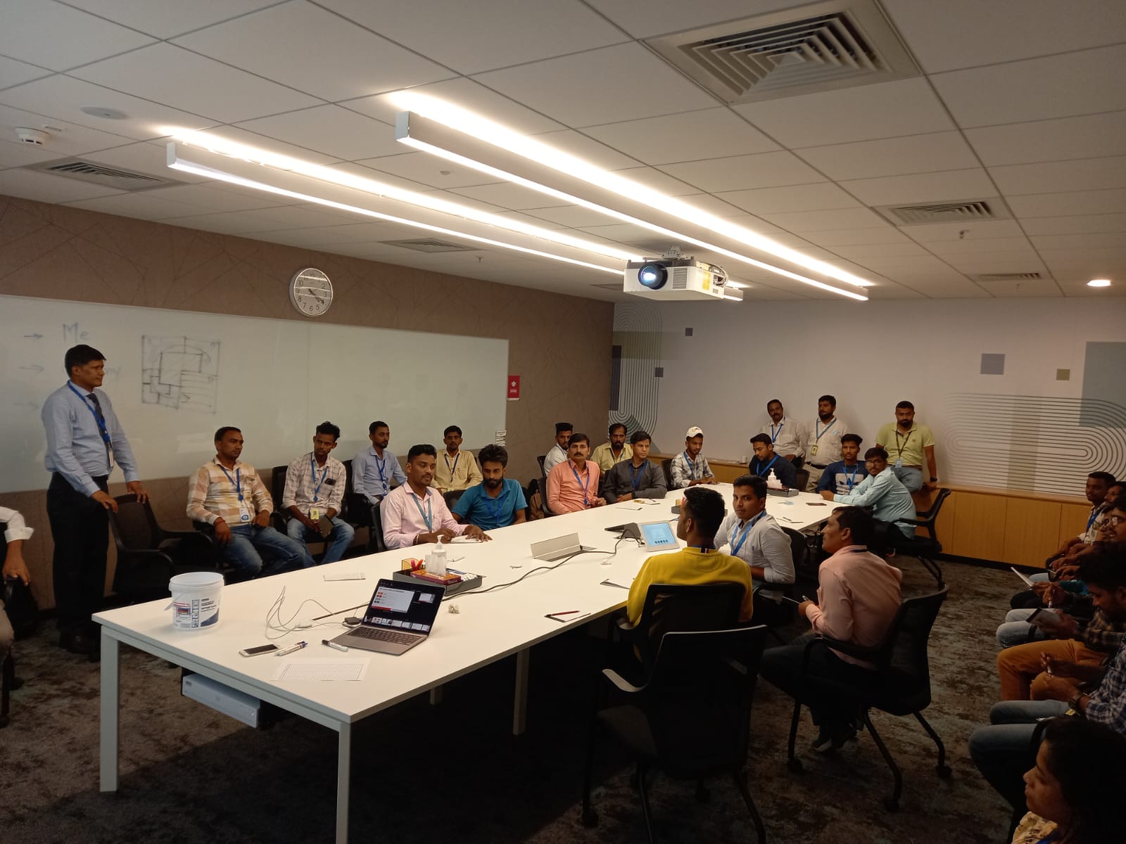 Cross-functional team participating in a Mind Makers influencing skills workshop